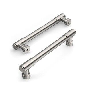 Amerdeco 10 Pack Brushed Satin Nickel Cabinet Pulls 5 Inch(128mm) Hole Center